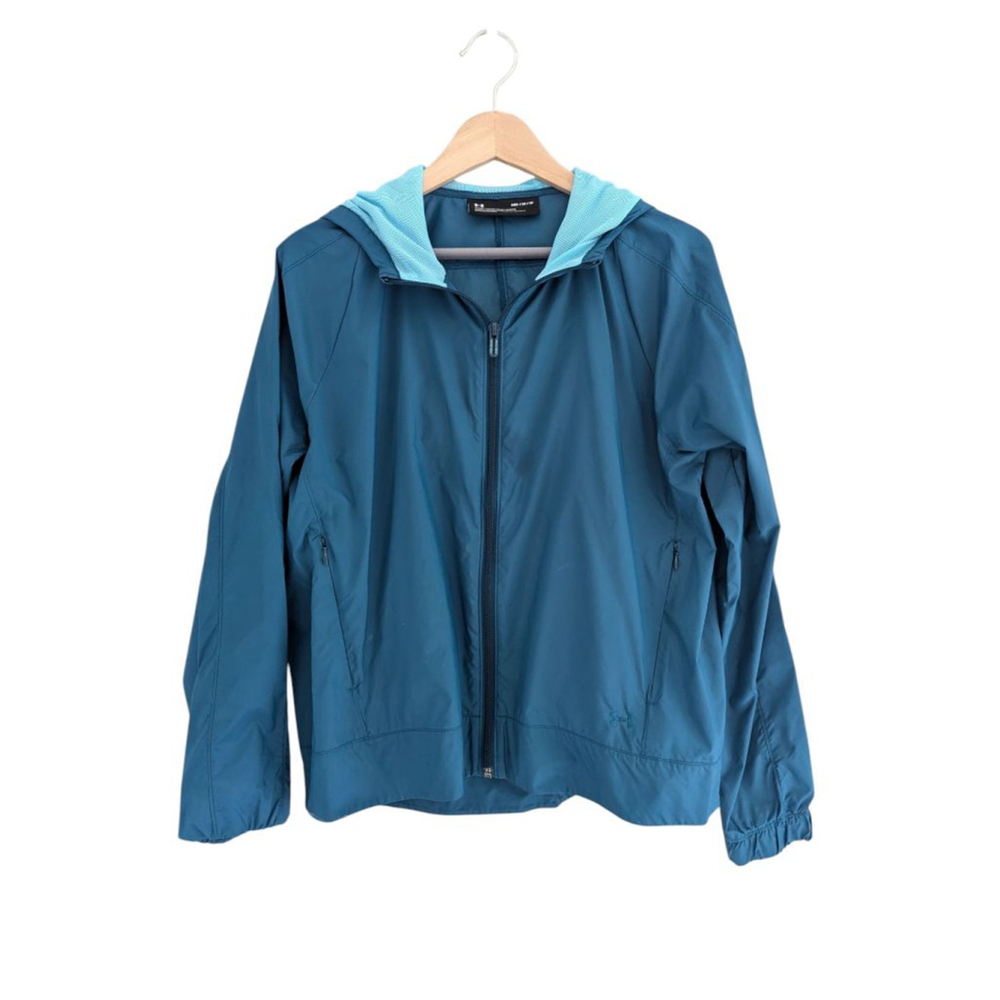Under Armour Lightweight Loose Cropped Hooded Windbreaker Jacket Women's Size M
